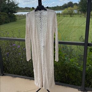 Freshman 1996 Crème CROCHET Duster size small